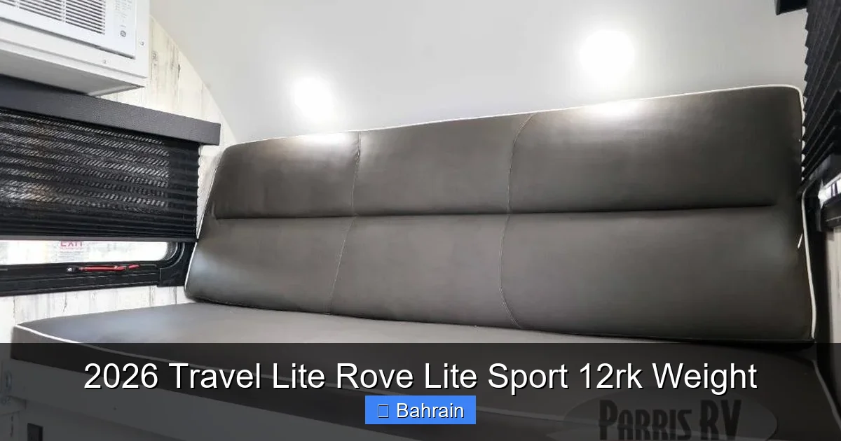 2026 Travel Lite Rove Lite Sport 12rk Weight