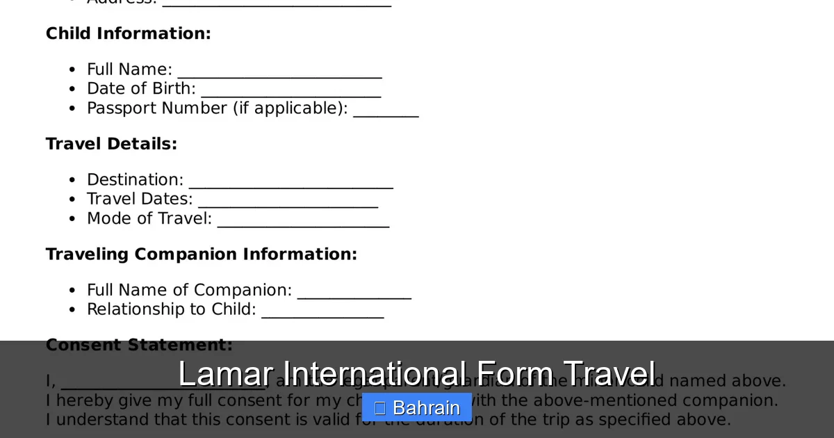 Lamar International Form Travel