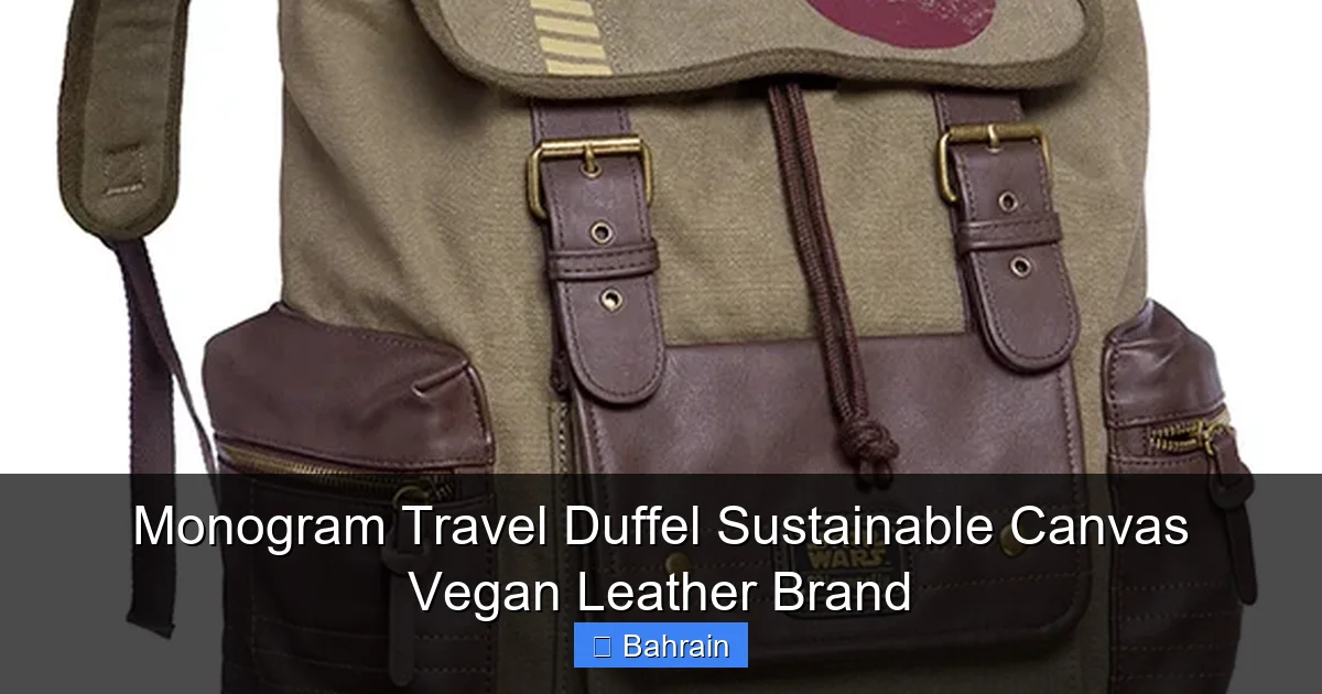 Monogram Travel Duffel Sustainable Canvas Vegan Leather Brand