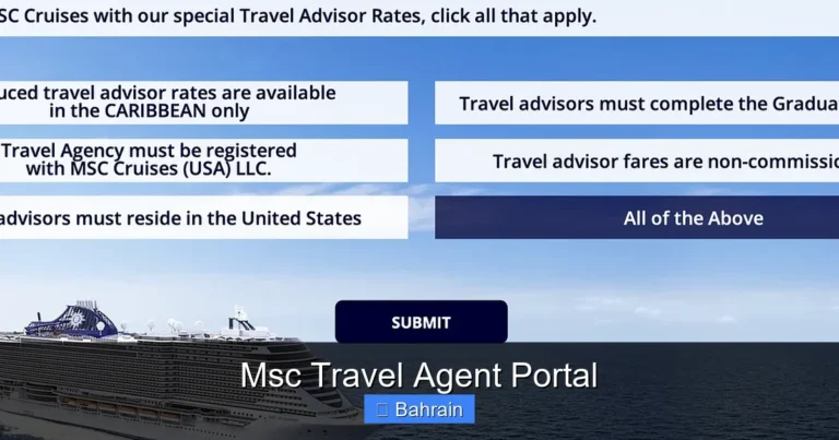 Msc Travel Agent Portal