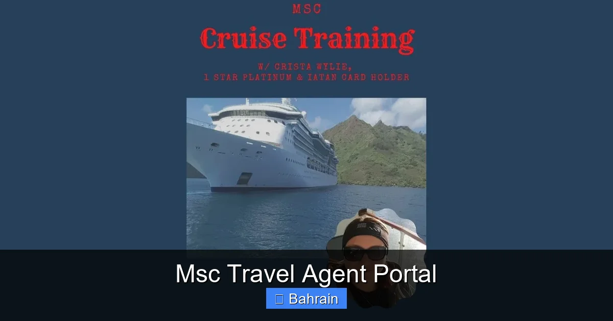 Msc Travel Agent Portal