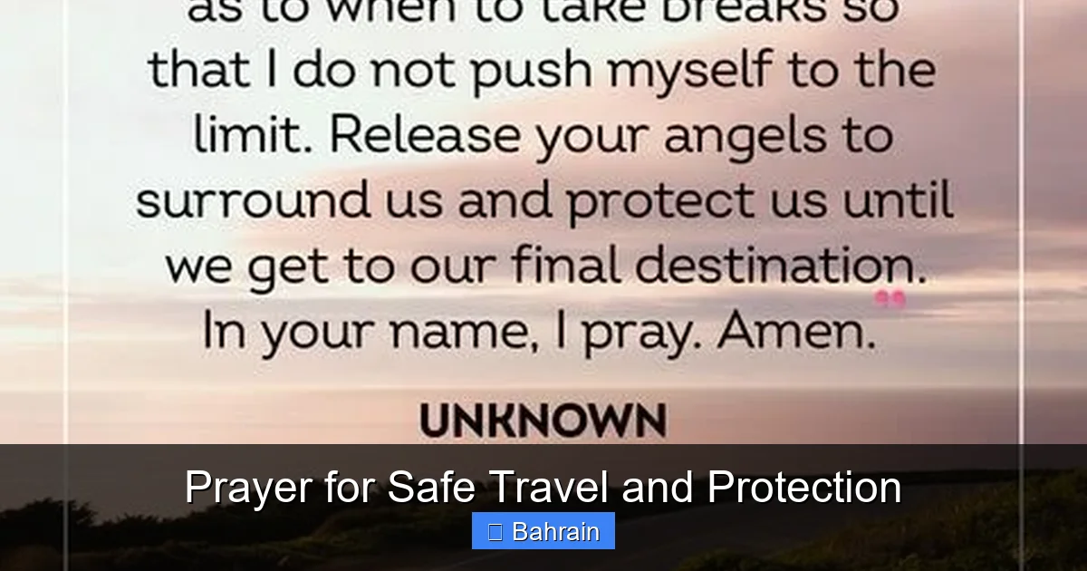 Prayer for Safe Travel and Protection