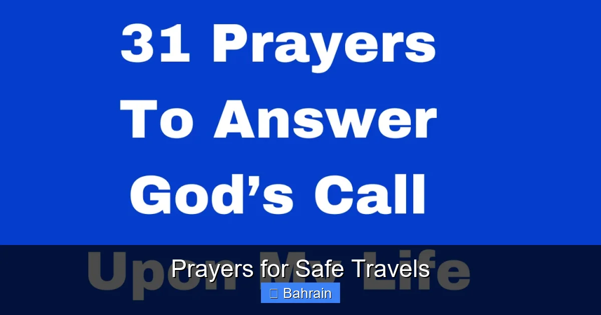 Prayers for Safe Travels