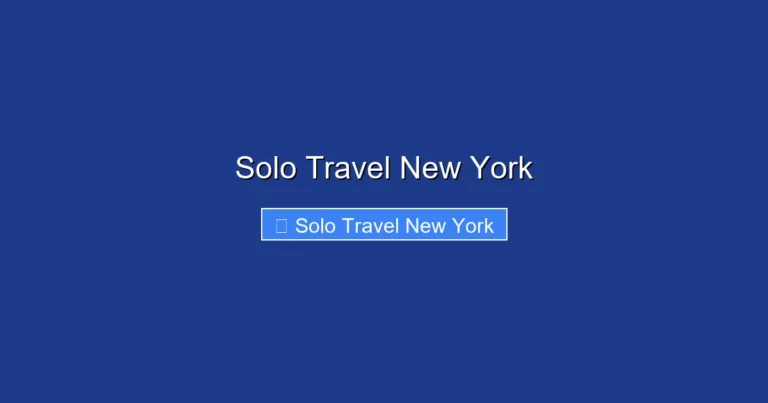 Solo Travel New York