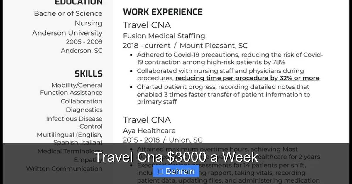 Travel Cna $3000 a Week