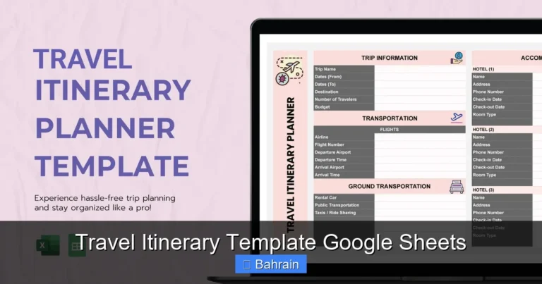Travel Itinerary Template Google Sheets