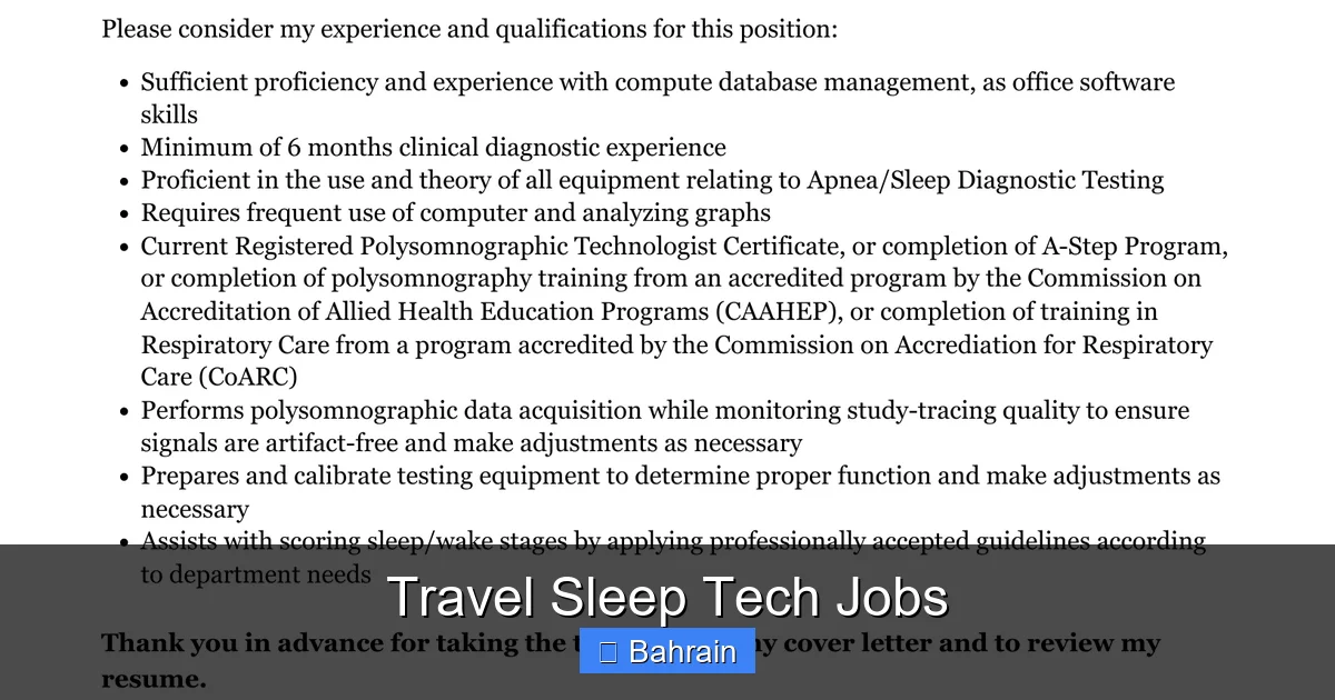 Travel Sleep Tech Jobs