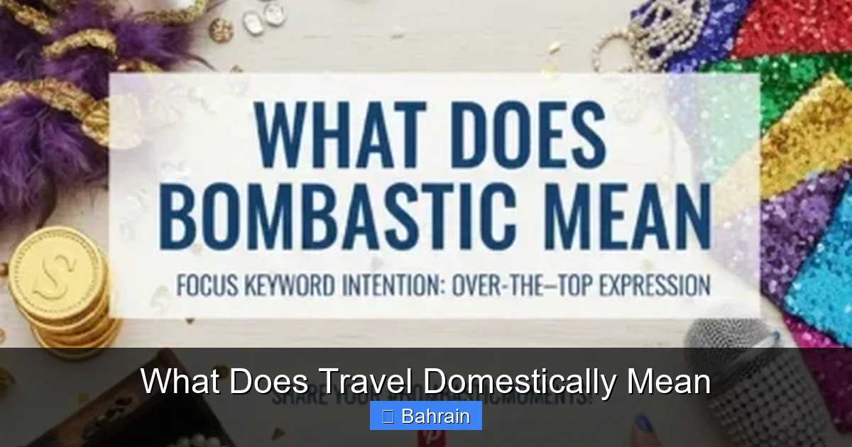 What Does Travel Domestically Mean